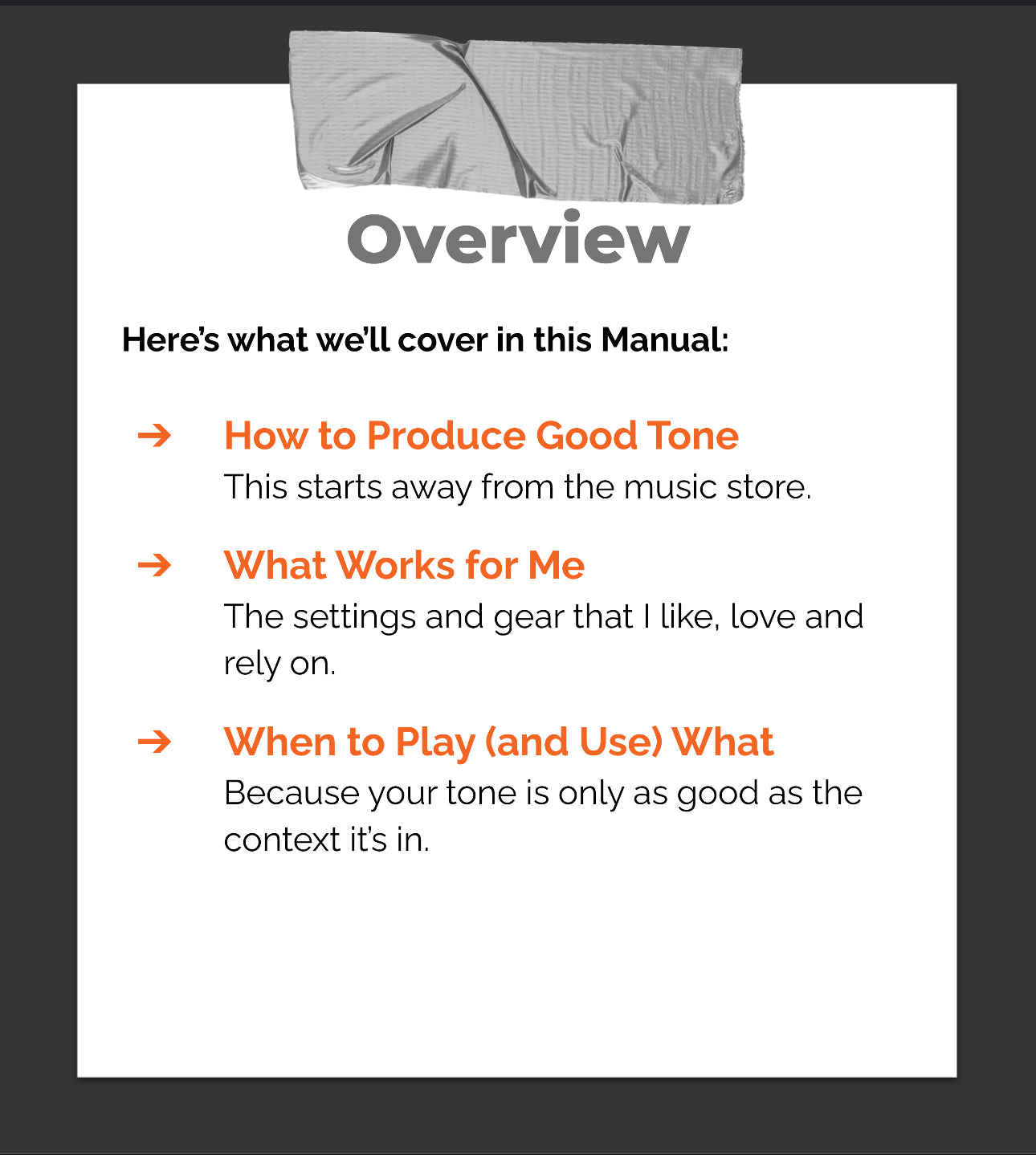 The Electric Guitar Tone Manual